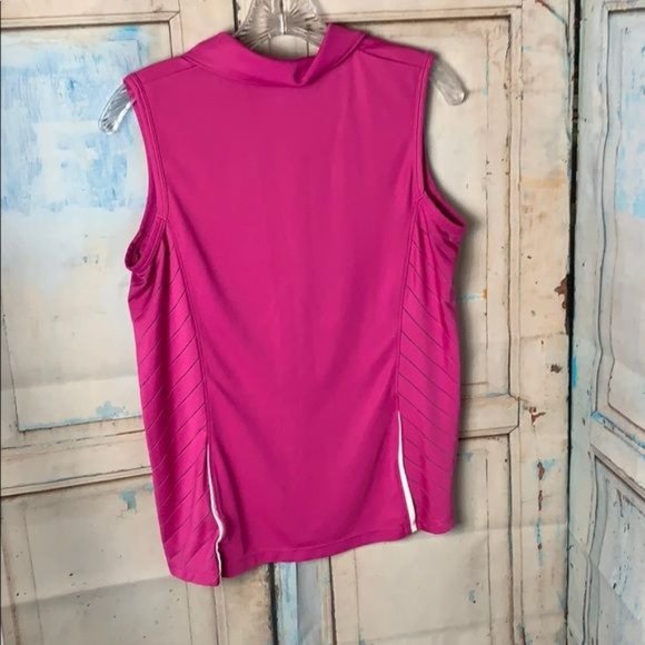 Under Armour Womans M Pink White TankTop Collared Embroidered "Dunegrass Country - Picture 5 of 5